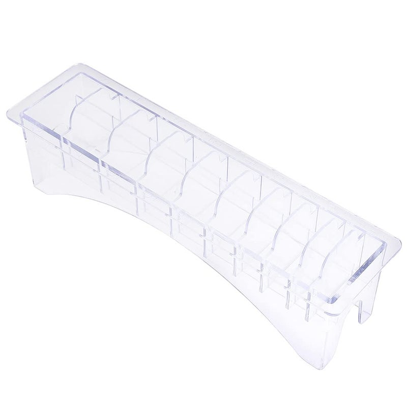 Kodrily Clipper Guard Holder Organizer, Plastic Clipper Blade Holder, 10 Slots Clipper Blade Case, Transparent Limit Comb Guide for Hair Clipper Storage, 9.8 x 2.8 x 2.6in, 1Pcs - Image 2